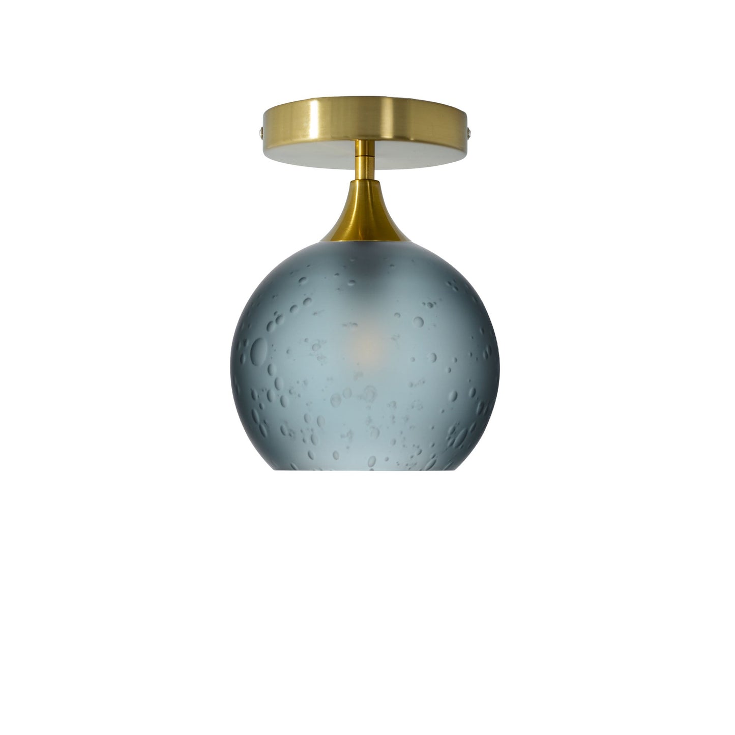 767 Semi-Flush-Bicycle Glass Co - Hotshop-Celestial-Slate Gray-Polished Brass-Bicycle Glass Co