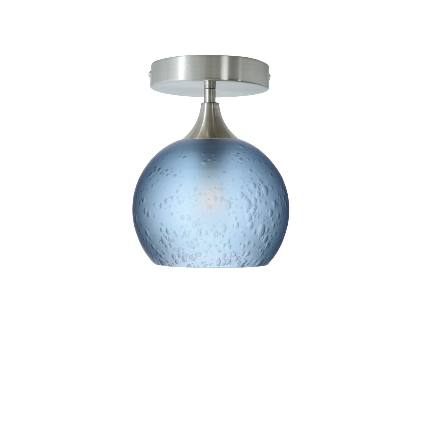 767 Semi-Flush-Bicycle Glass Co - Hotshop-Celestial-Steel Blue-Brushed Nickel-Bicycle Glass Co