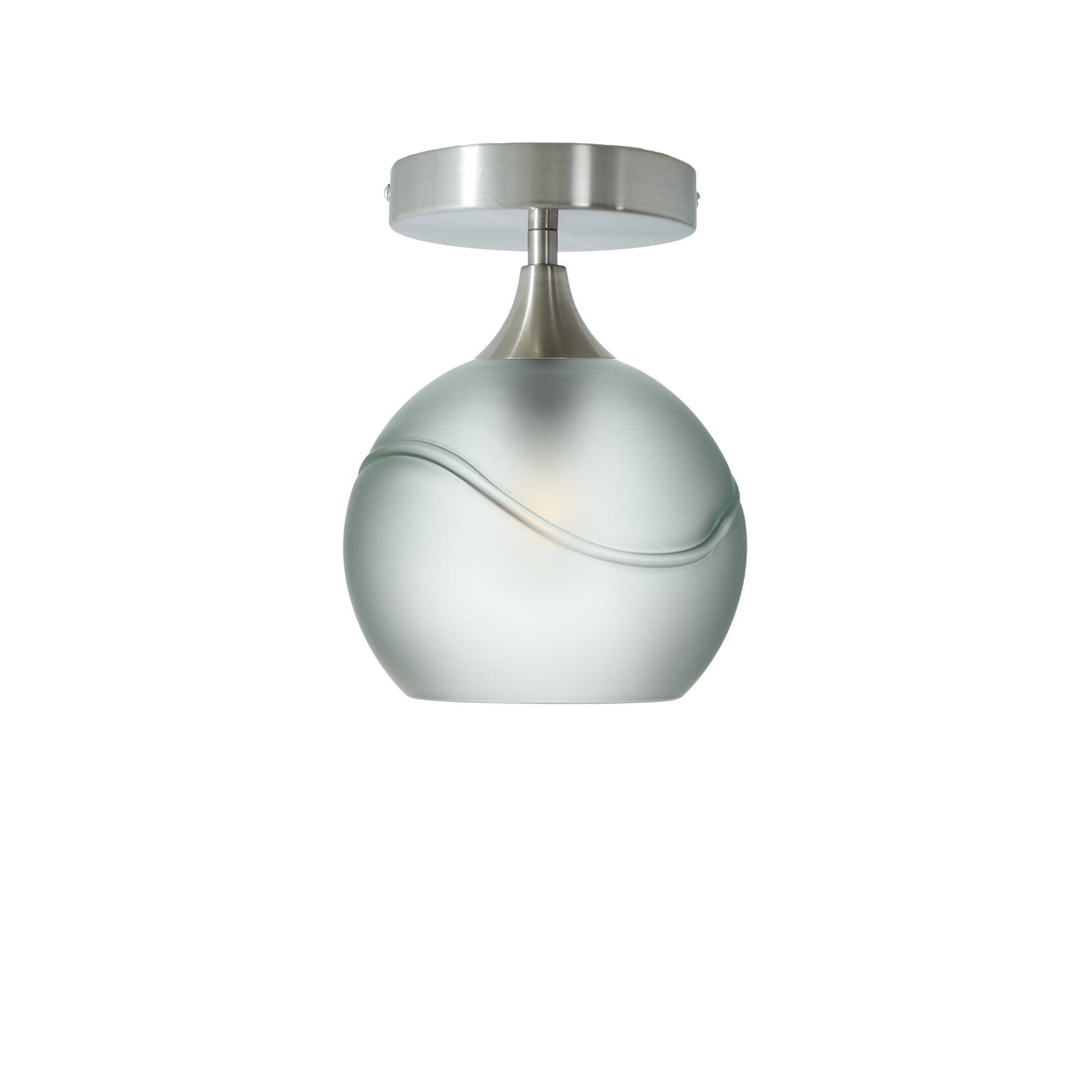 767 Semi-Flush-Bicycle Glass Co - Hotshop-Glacial-Eco Clear-Brushed Nickel-Bicycle Glass Co
