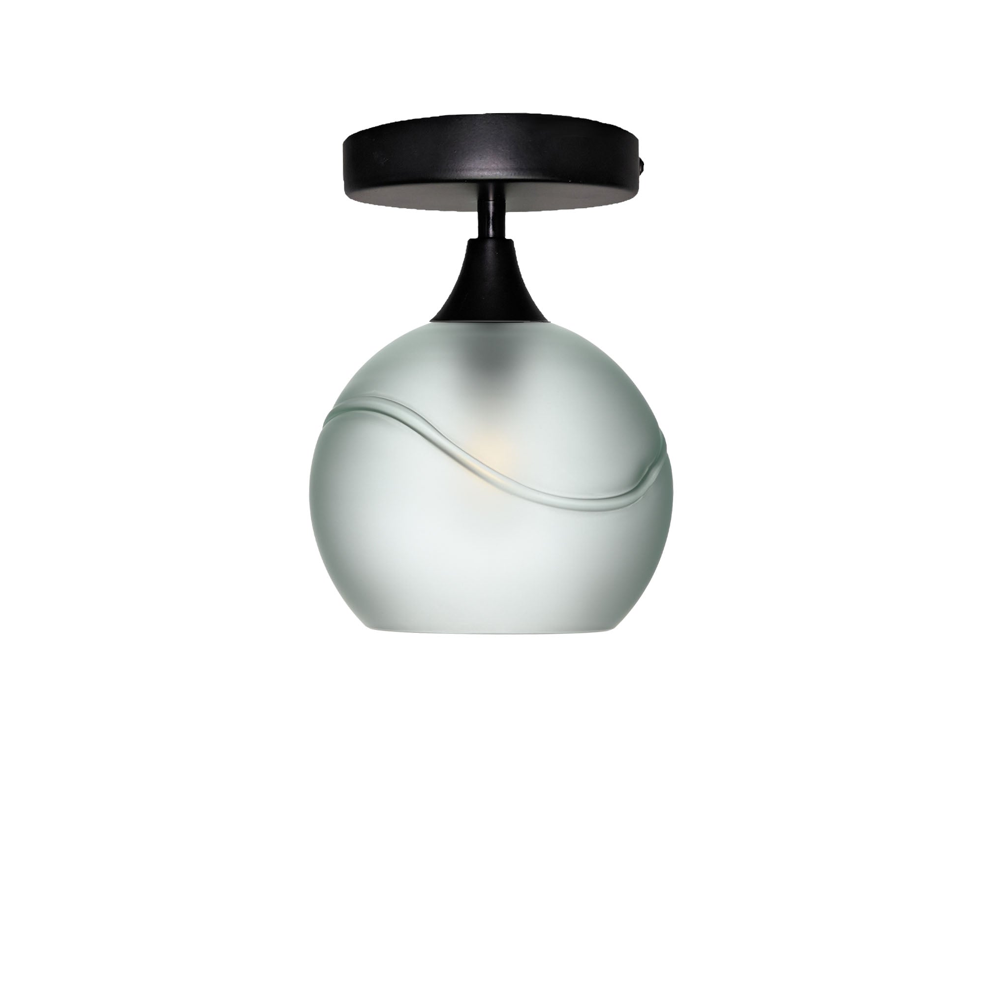 767 Semi-Flush-Bicycle Glass Co - Hotshop-Glacial-Eco Clear-Matte Black-Bicycle Glass Co