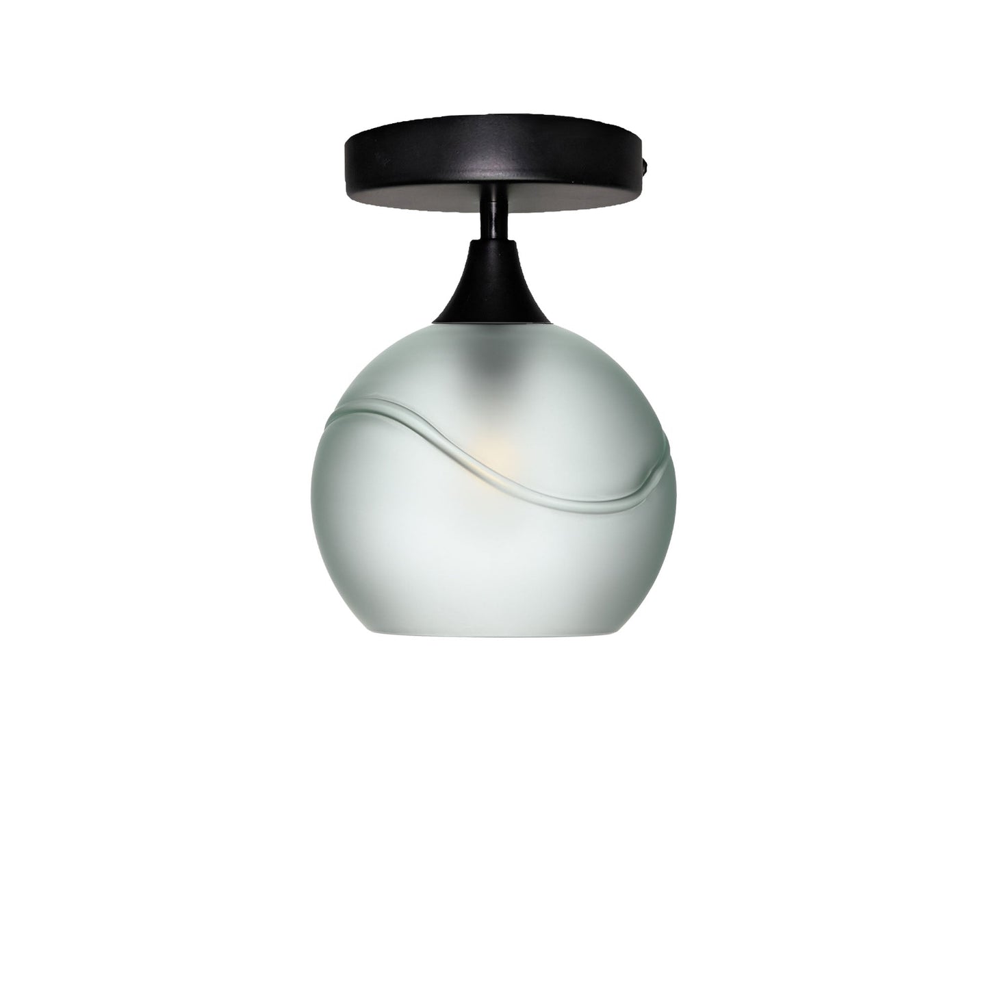 767 Semi-Flush-Bicycle Glass Co - Hotshop-Glacial-Eco Clear-Matte Black-Bicycle Glass Co