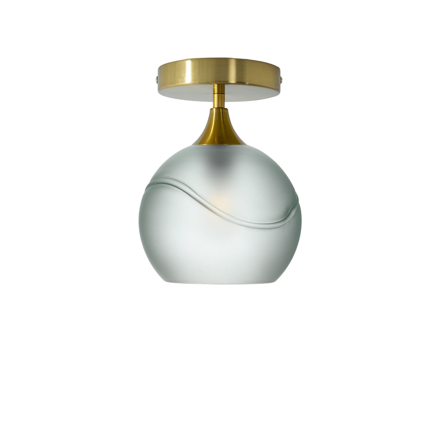 767 Semi-Flush-Bicycle Glass Co - Hotshop-Glacial-Eco Clear-Polished Brass-Bicycle Glass Co