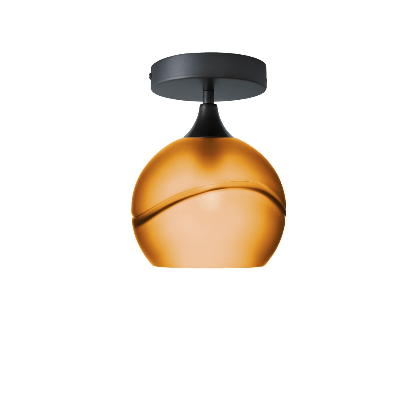 767 Semi-Flush Light-Bicycle Glass Co - Hotshop-Glacial-Golden Amber-Antique Bronze-Bicycle Glass Co