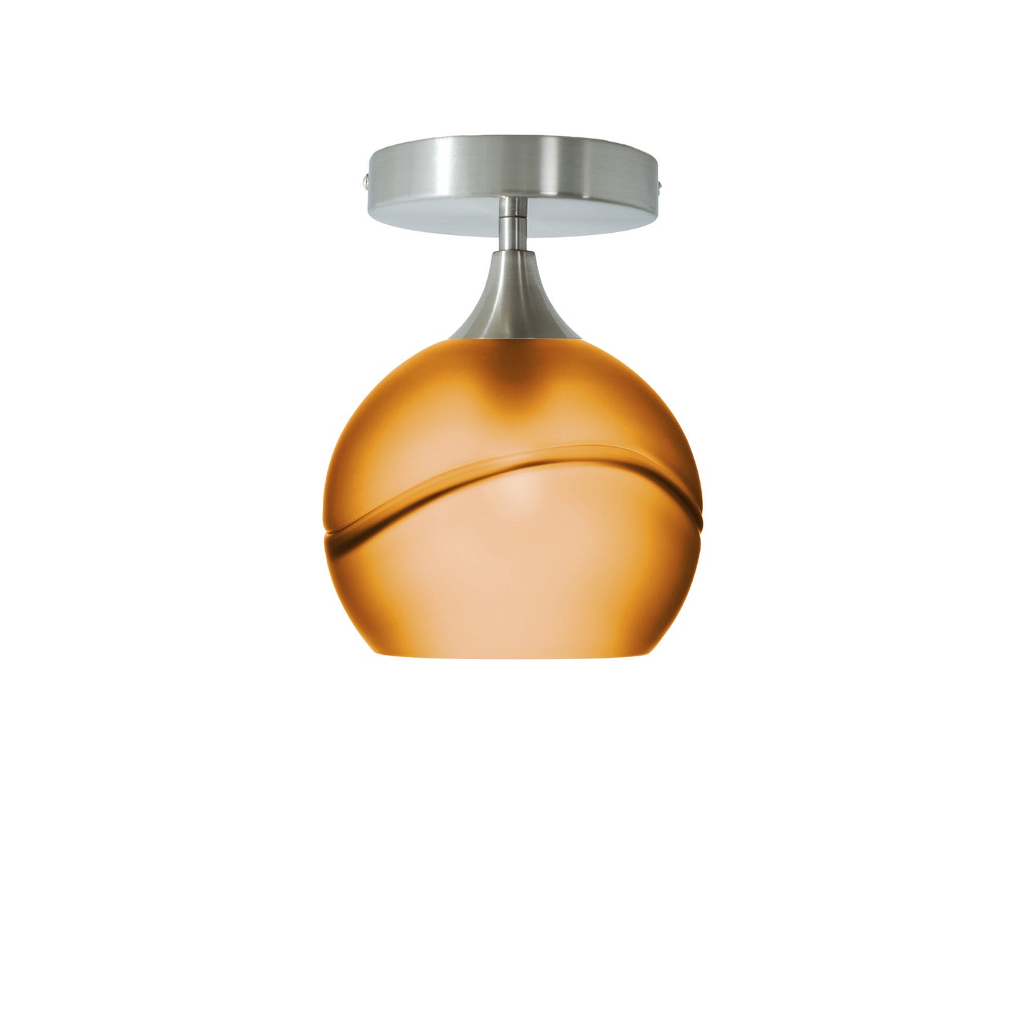 767 Semi-Flush Light-Bicycle Glass Co - Hotshop-Glacial-Golden Amber-Brushed Nickel-Bicycle Glass Co