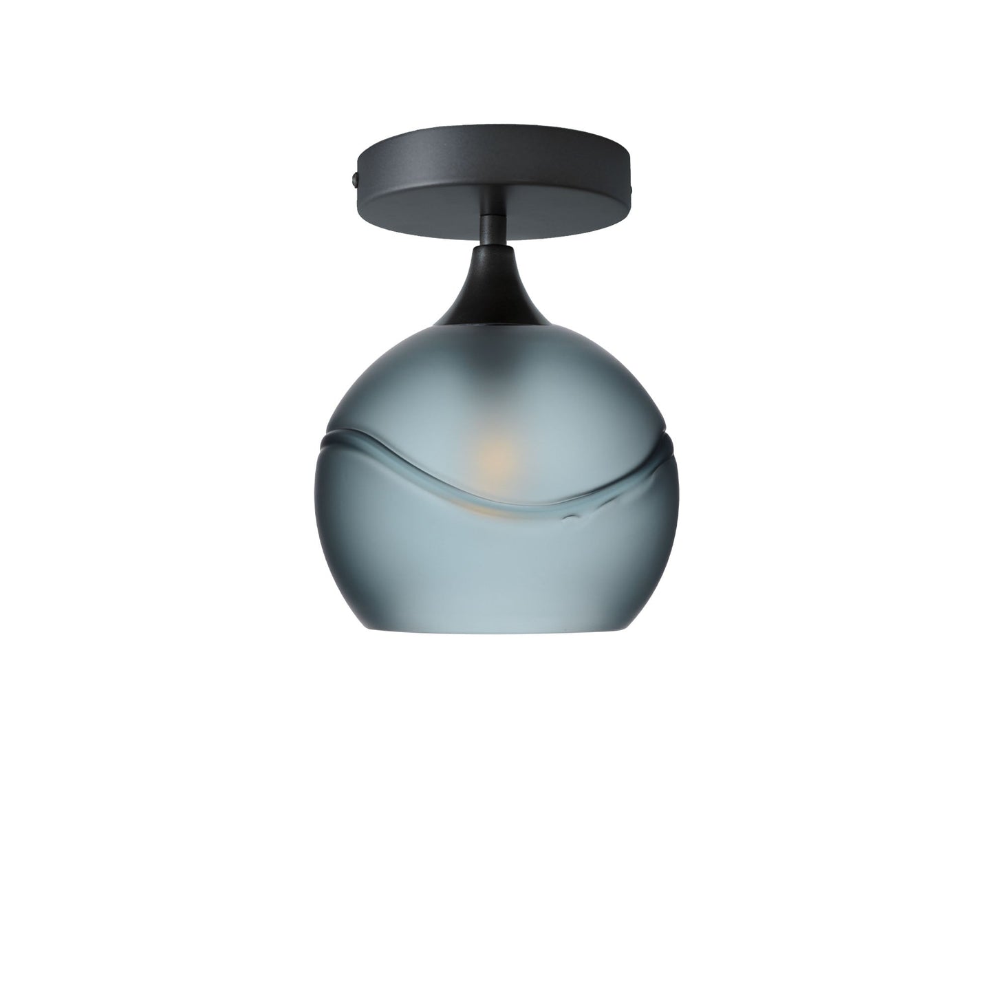 767 Semi-Flush-Bicycle Glass Co - Hotshop-Glacial-Slate Gray-Antique Bronze-Bicycle Glass Co