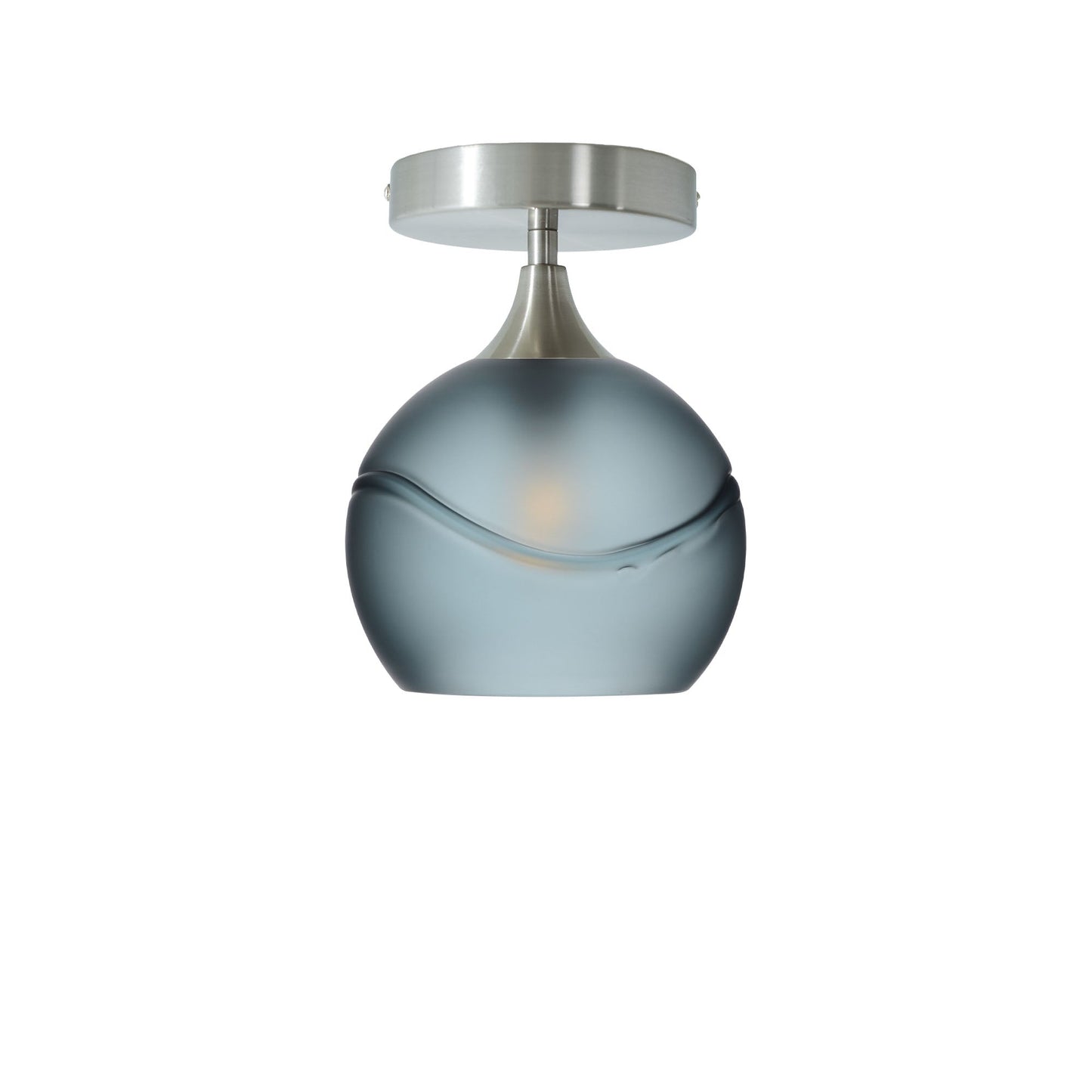 767 Semi-Flush-Bicycle Glass Co - Hotshop-Glacial-Slate Gray-Brushed Nickel-Bicycle Glass Co