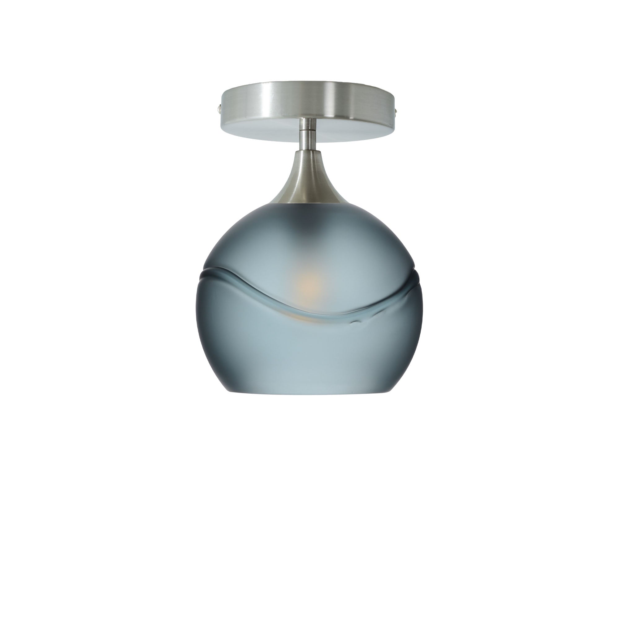 767 Semi-Flush-Bicycle Glass Co - Hotshop-Glacial-Slate Gray-Brushed Nickel-Bicycle Glass Co