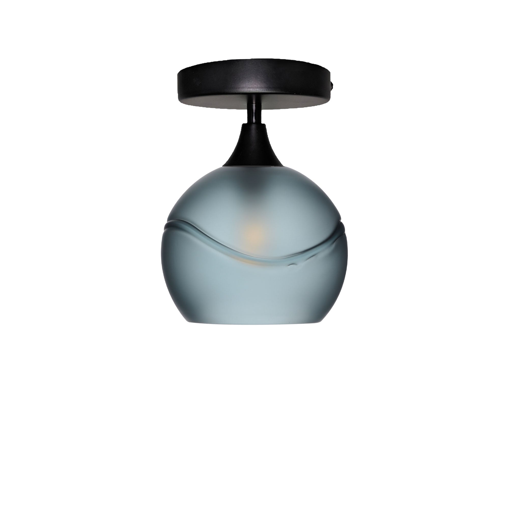 767 Semi-Flush-Bicycle Glass Co - Hotshop-Glacial-Slate Gray-Matte Black-Bicycle Glass Co