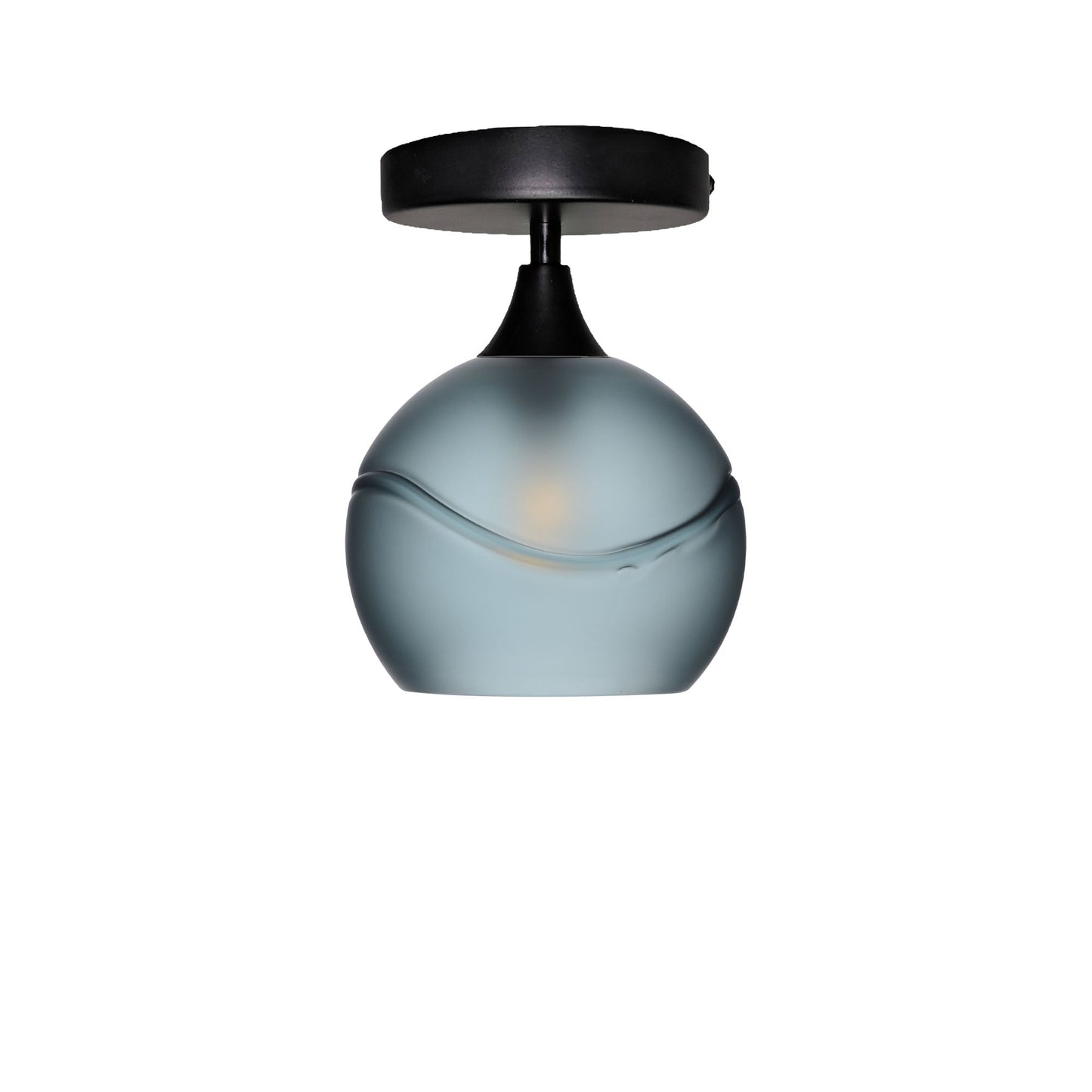 767 Semi-Flush-Bicycle Glass Co - Hotshop-Glacial-Slate Gray-Matte Black-Bicycle Glass Co