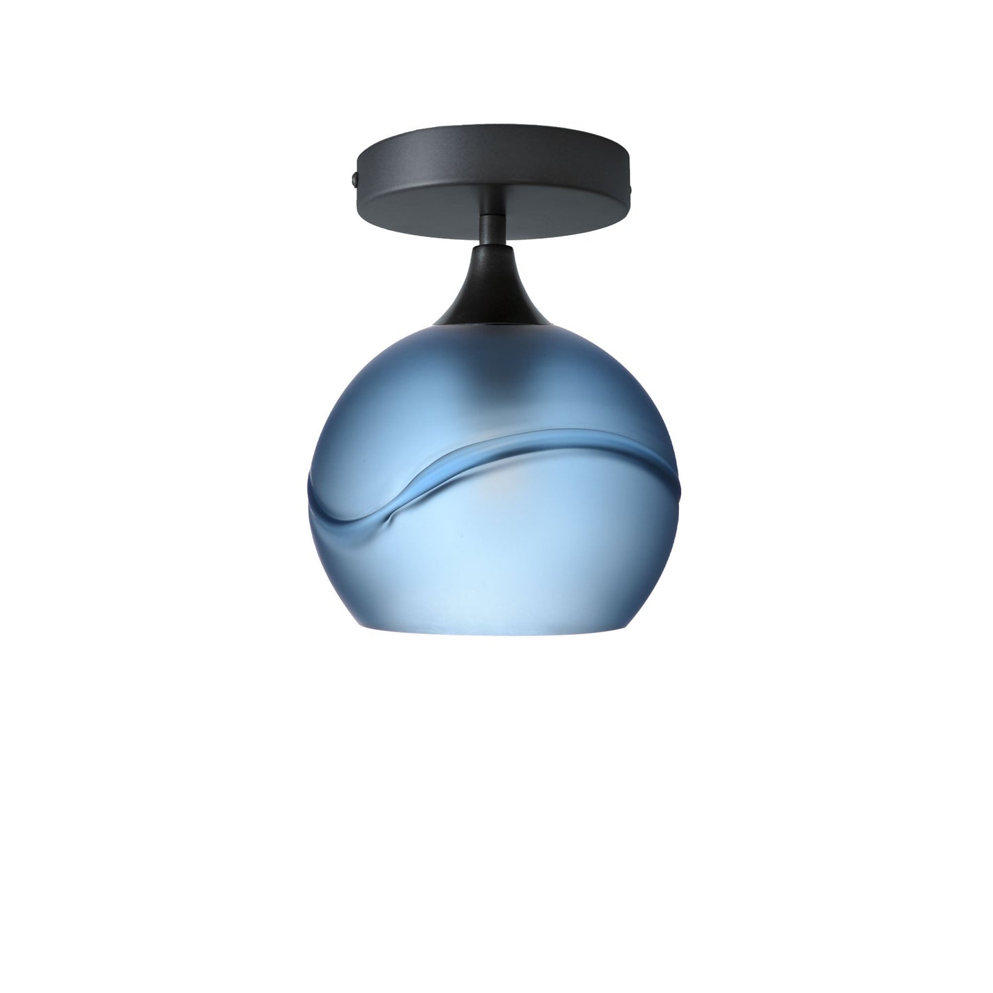 767 Semi-Flush-Bicycle Glass Co - Hotshop-Glacial-Steel Blue-Antique Bronze-Bicycle Glass Co