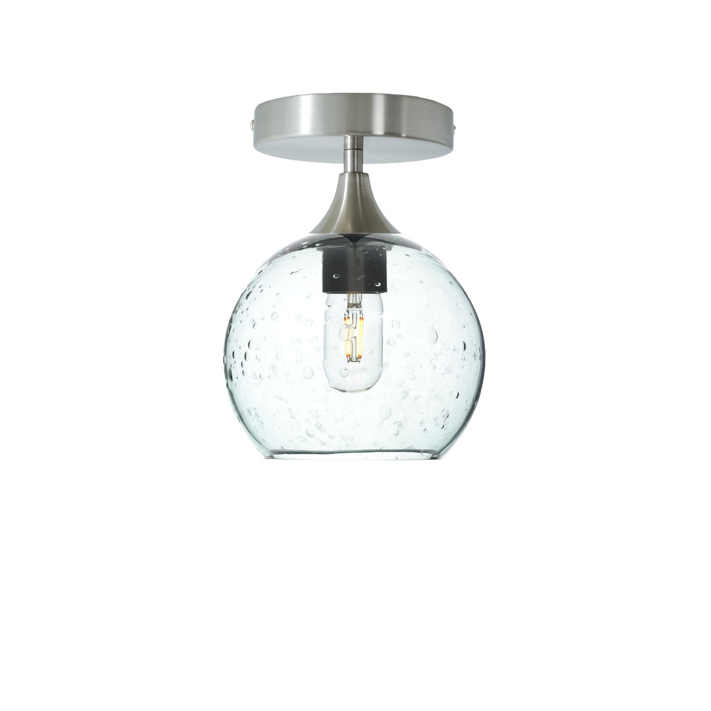 767 Semi-Flush-Bicycle Glass Co - Hotshop-Lunar-Eco Clear-Brushed Nickel-Bicycle Glass Co