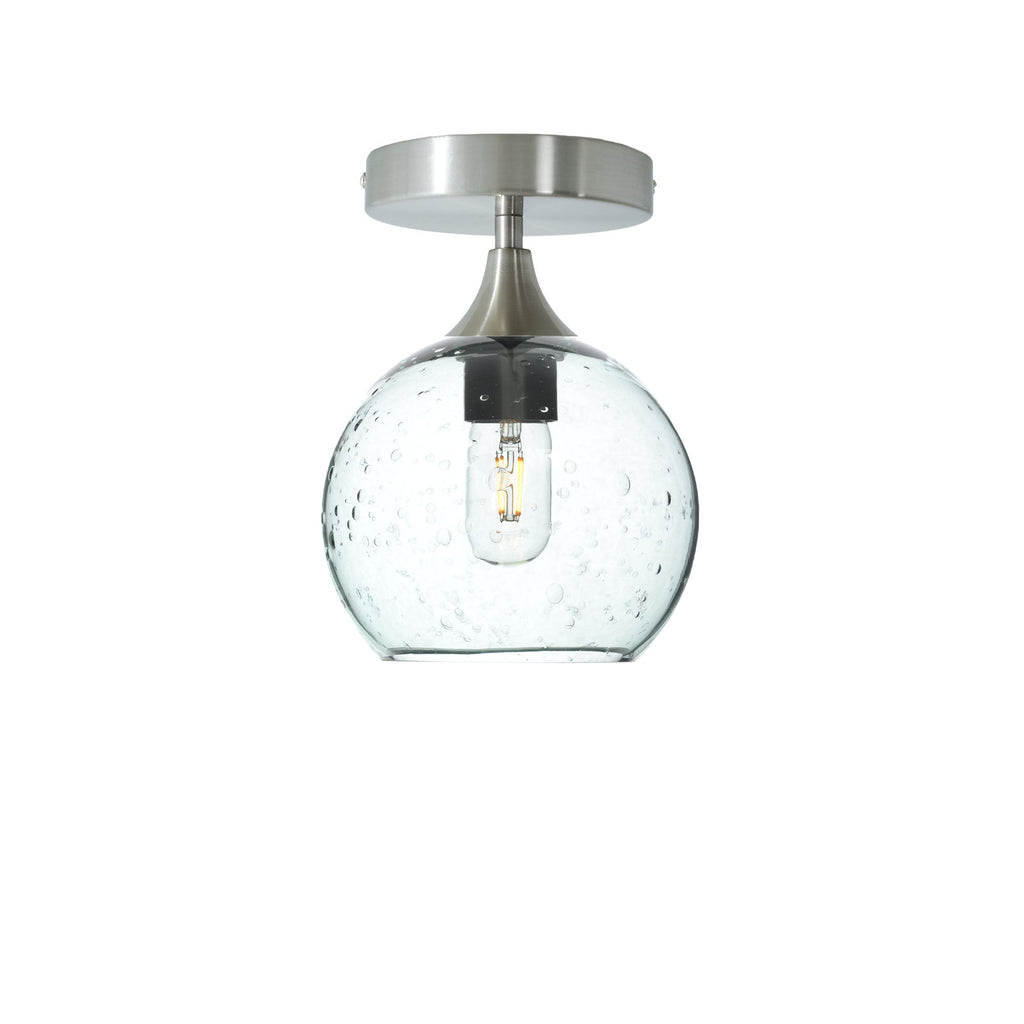 767 Semi-Flush-Bicycle Glass Co - Hotshop-Lunar-Eco Clear-Brushed Nickel-Bicycle Glass Co