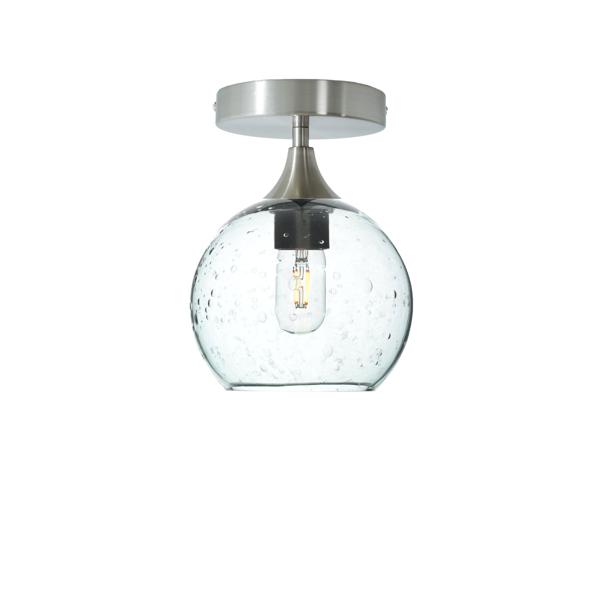 767 Semi-Flush-Bicycle Glass Co - Hotshop-Lunar-Eco Clear-Brushed Nickel-Bicycle Glass Co