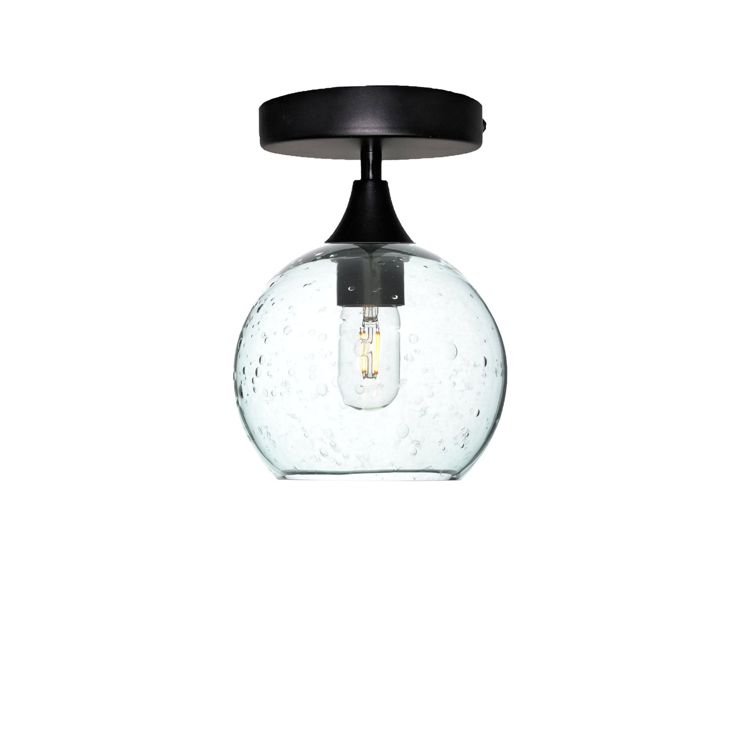 767 Semi-Flush-Bicycle Glass Co - Hotshop-Lunar-Eco Clear-Matte Black-Bicycle Glass Co