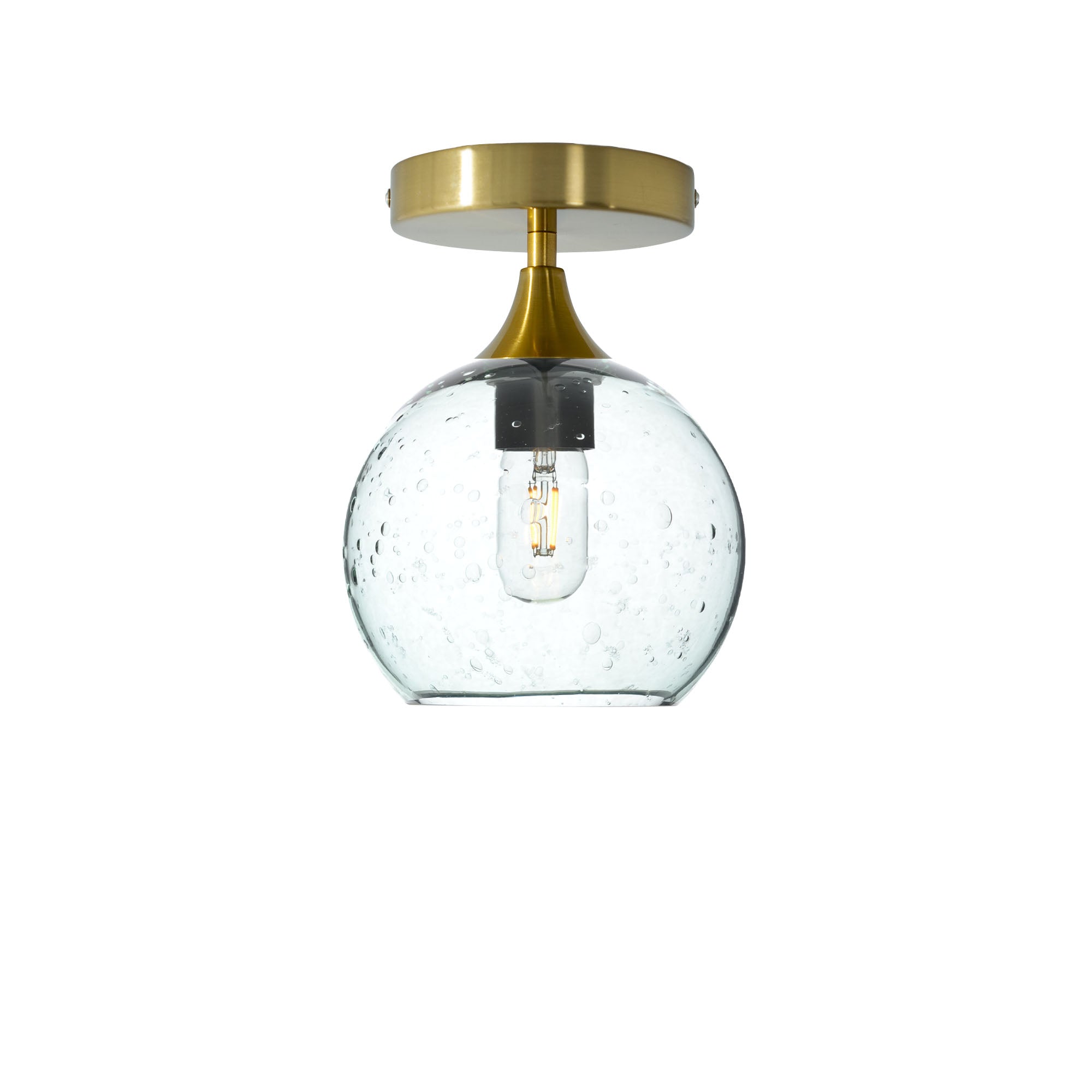 767 Semi-Flush-Bicycle Glass Co - Hotshop-Lunar-Eco Clear-Polished Brass-Bicycle Glass Co