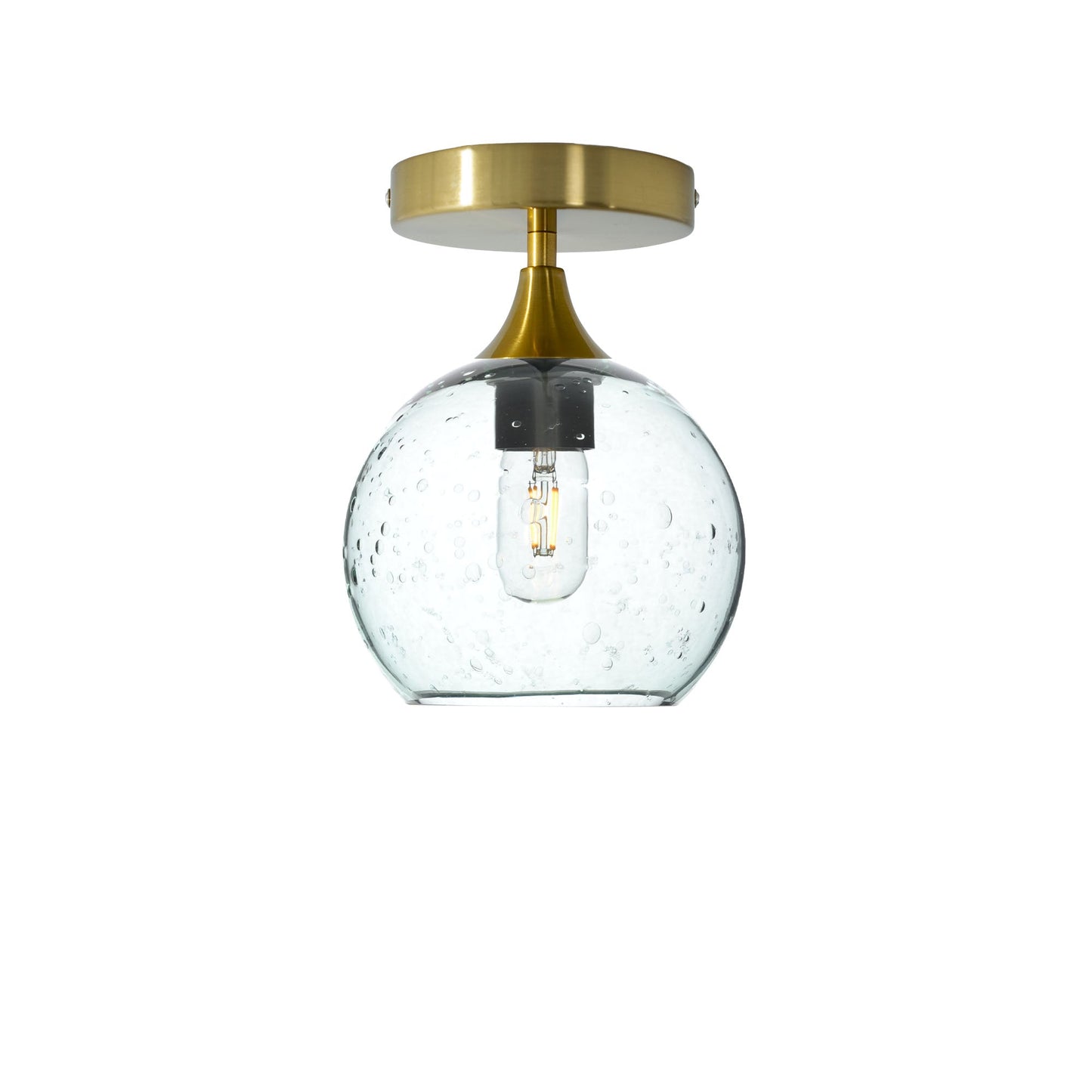 767 Semi-Flush-Bicycle Glass Co - Hotshop-Lunar-Eco Clear-Polished Brass-Bicycle Glass Co