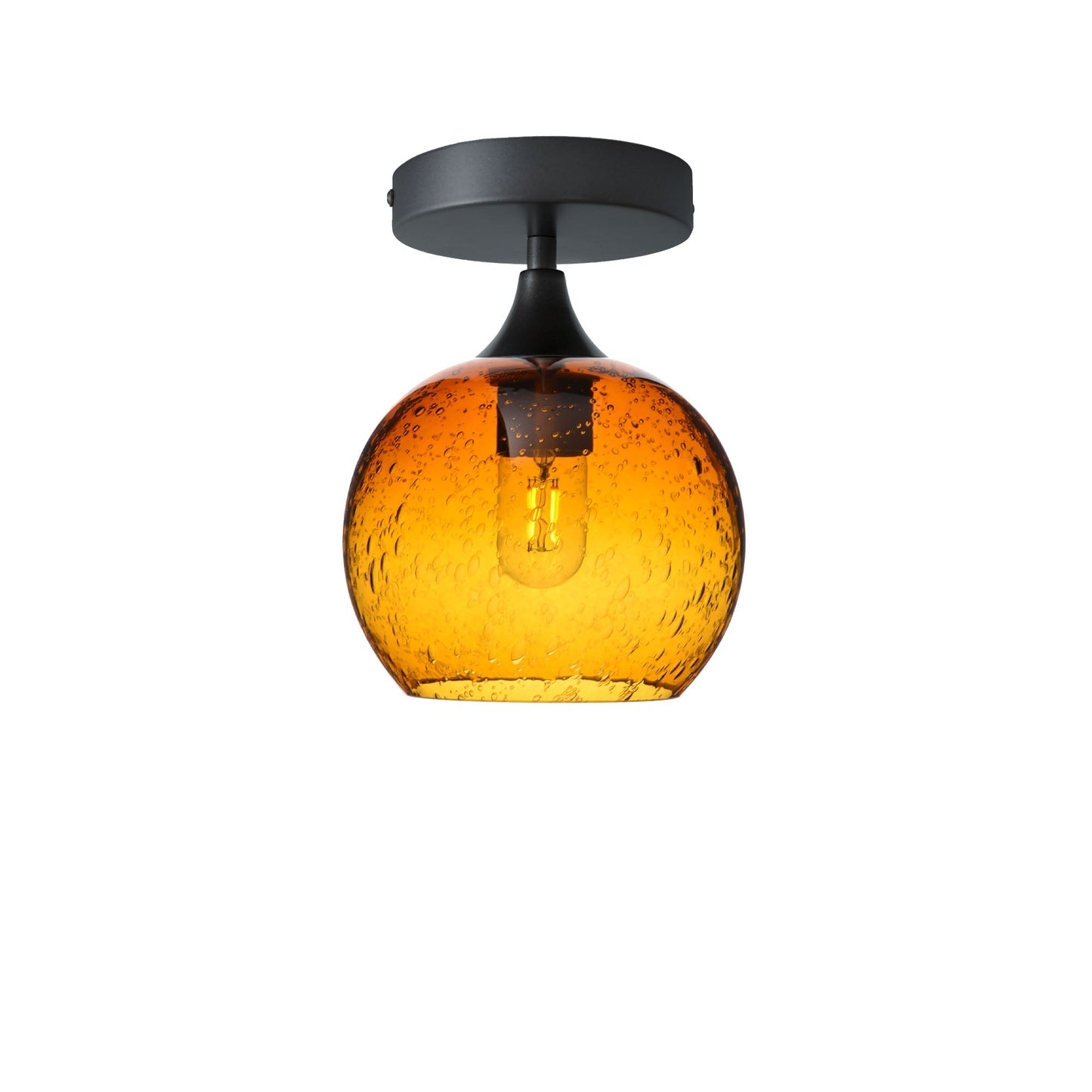 767 Semi-Flush-Bicycle Glass Co - Hotshop-Lunar-Golden Amber-Antique Bronze-Bicycle Glass Co