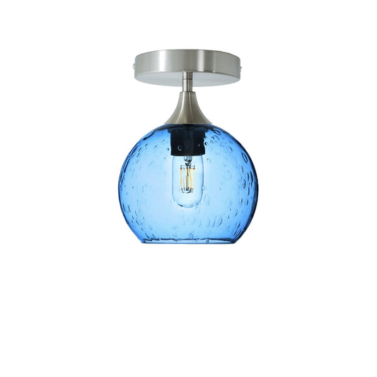 767 Semi-Flush-Bicycle Glass Co - Hotshop-Lunar-Steel Blue-Brushed Nickel-Bicycle Glass Co