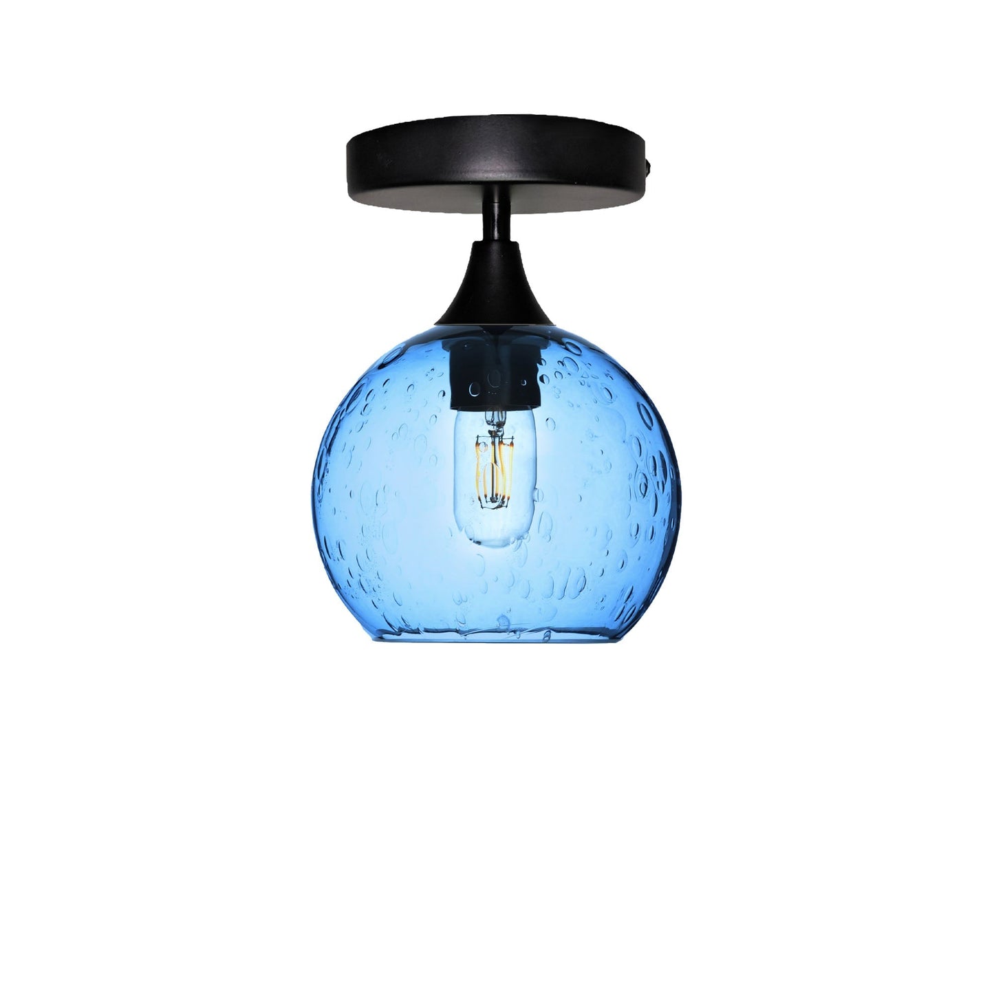 767 Semi-Flush-Bicycle Glass Co - Hotshop-Lunar-Steel Blue-Matte Black-Bicycle Glass Co
