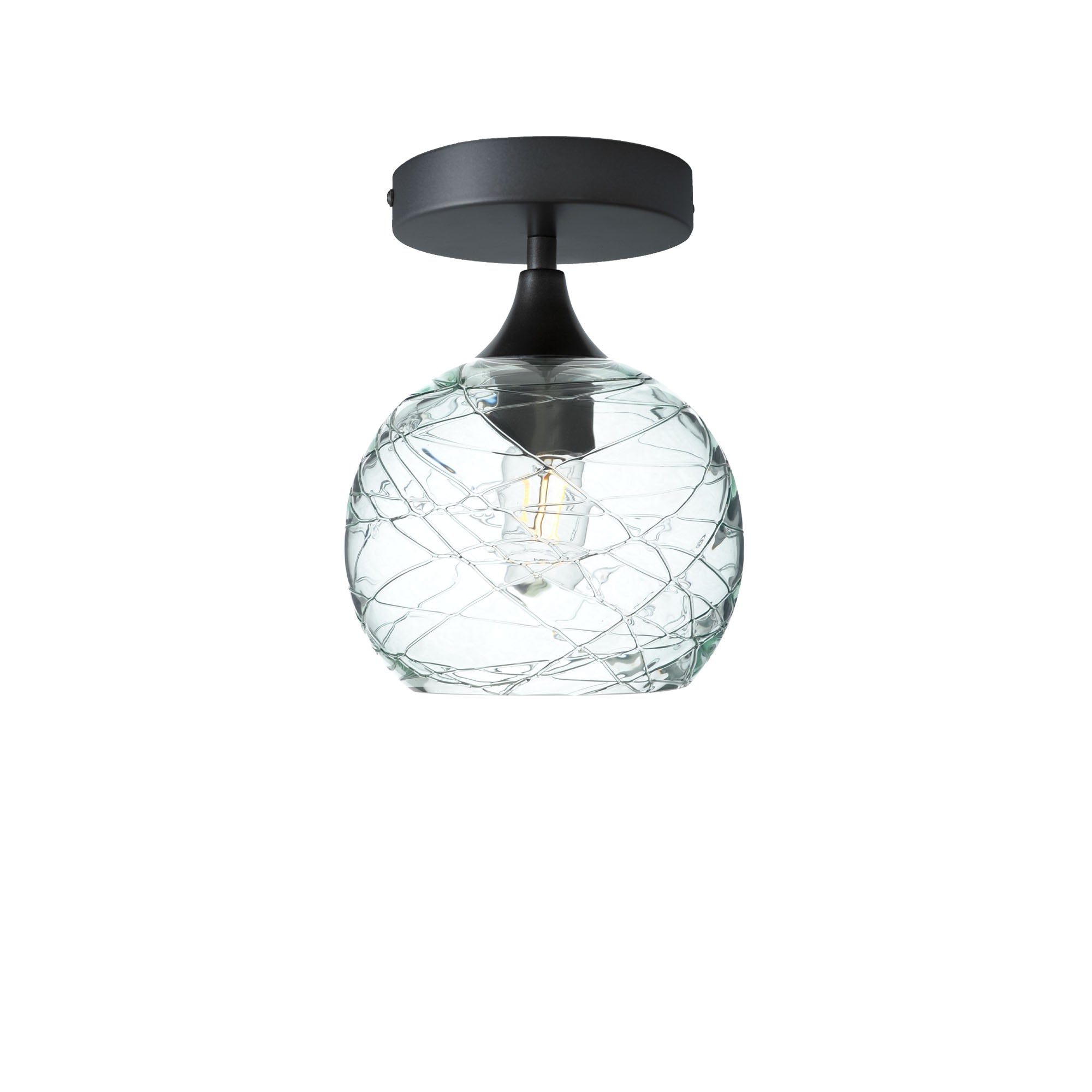 767 Semi-Flush-Bicycle Glass Co - Hotshop-Spun-Eco Clear-Antique Bronze-Bicycle Glass Co