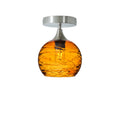 767 Semi-Flush Light-Bicycle Glass Co - Hotshop-Spun-Golden Amber-Brushed Nickel-Bicycle Glass Co
