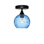 767 Semi-Flush-Bicycle Glass Co - Hotshop-Spun-Steel Blue-Matte Black-Bicycle Glass Co