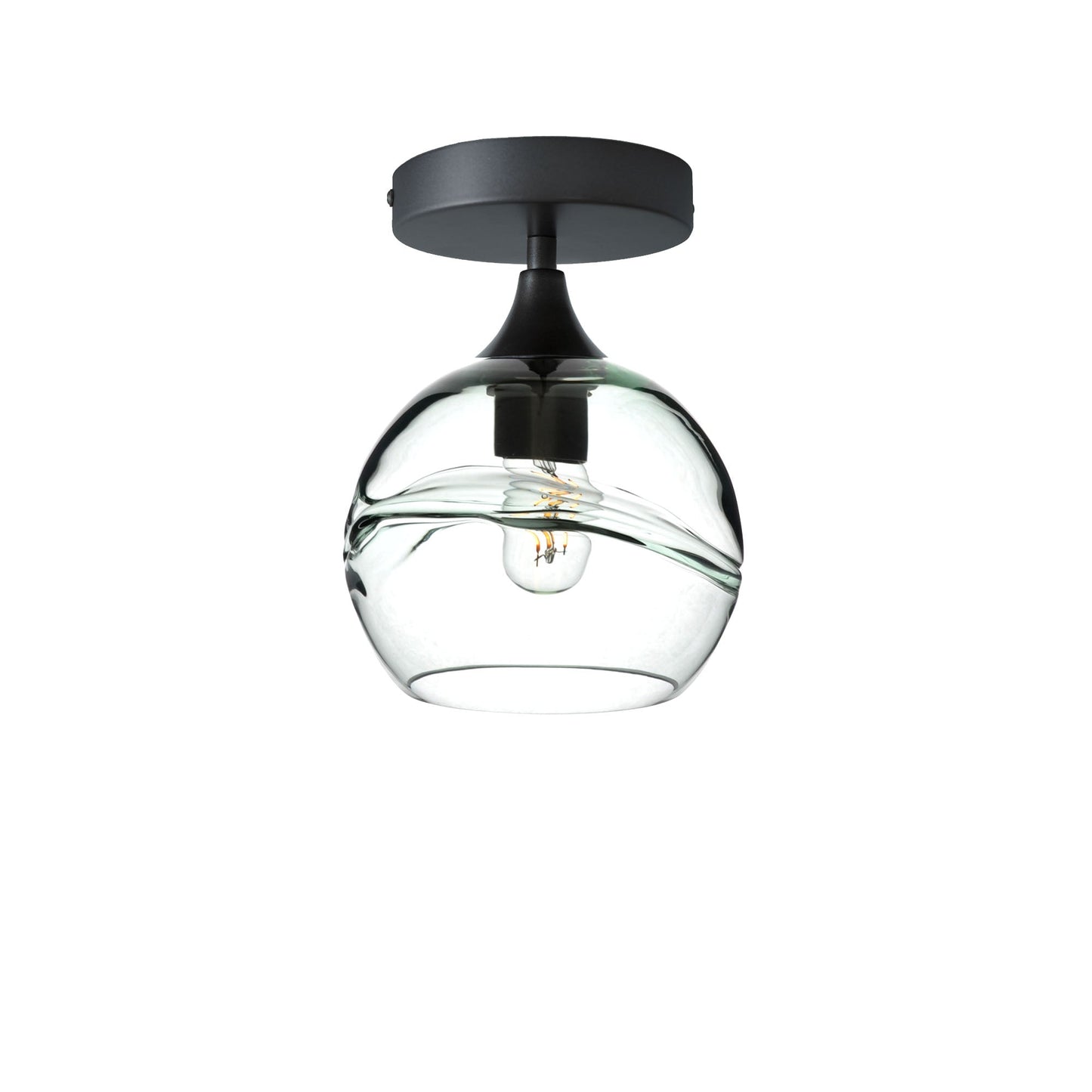 767 Semi-Flush-Bicycle Glass Co - Hotshop-Swell-Eco Clear-Antique Bronze-Bicycle Glass Co