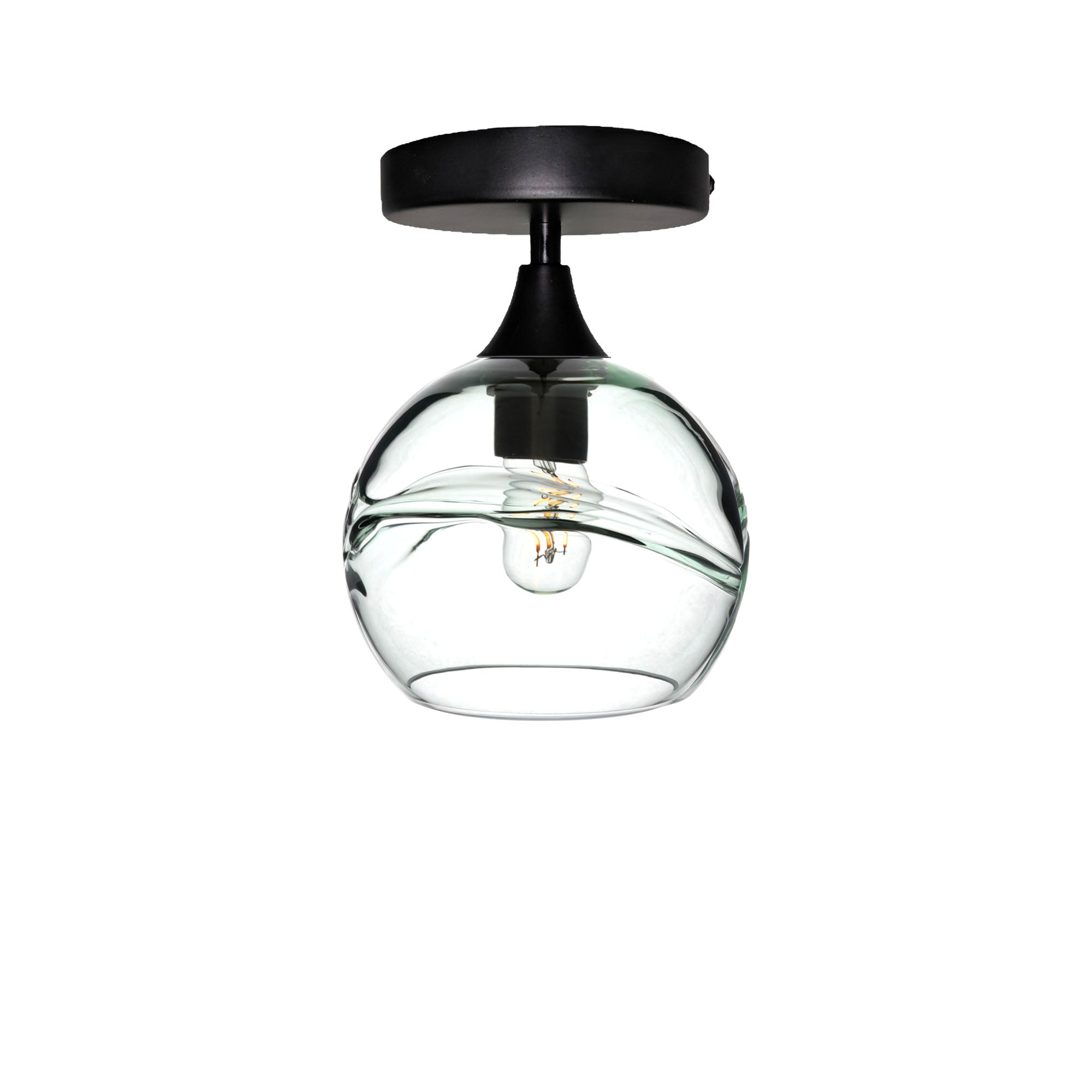 767 Semi-Flush-Bicycle Glass Co - Hotshop-Swell-Eco Clear-Matte Black-Bicycle Glass Co