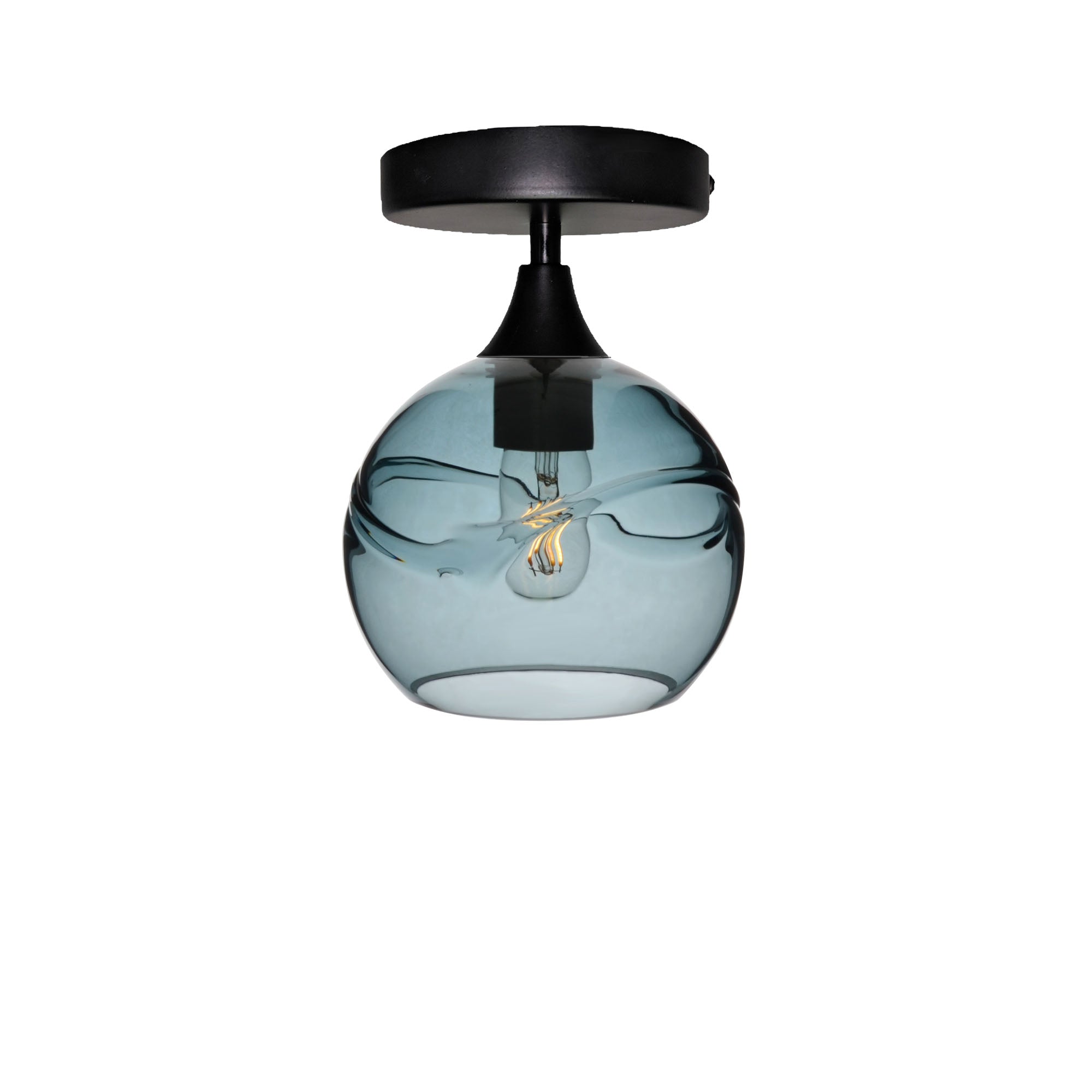 767 Semi-Flush-Bicycle Glass Co - Hotshop-Swell-Slate Gray-Matte Black-Bicycle Glass Co