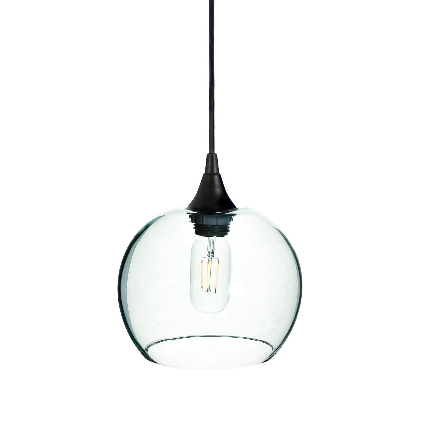 767 Single Pendant Light-Bicycle Glass Co-Matte Black - 4ft Cord-Lucent-Eco Clear-Bicycle Glass Co