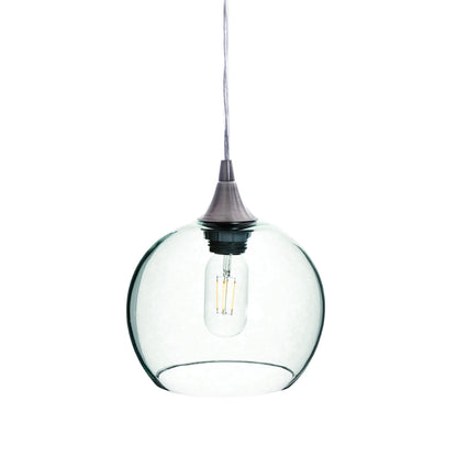 767 Single Pendant Light-Bicycle Glass Co-Brushed Nickel - 4ft Cord-Lucent-Eco Clear-Bicycle Glass Co