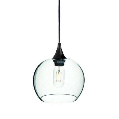 767 Single Pendant Light-Bicycle Glass Co-Matte Black - 4ft Cord-Lucent-Eco Clear-Bicycle Glass Co