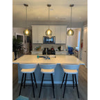 767 Single Pendant Light-Pendant Light-Bicycle Glass Co-Matte Black - 8ft Cord-Lunar-Steel Blue-Bicycle Glass Co