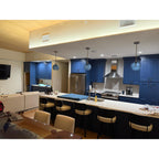 767 Single Pendant Light-Pendant Light-Bicycle Glass Co-Matte Black - 8ft Cord-Lunar-Steel Blue-Bicycle Glass Co