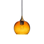 767 Single Pendant Light-Bicycle Glass Co-Polished Brass 15ft Cord + Track Mount-Lunar-Golden Amber-Bicycle Glass Co