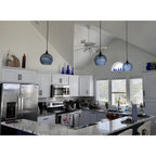 767 Single Pendant Light-Pendant Light-Bicycle Glass Co-Matte Black - 8ft Cord-Lunar-Steel Blue-Bicycle Glass Co