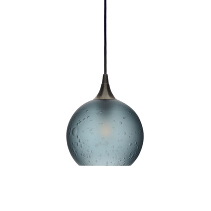 767 Single Pendant Light-Bicycle Glass Co-Antique Bronze 15ft Cord + Track Mount-Celestial-Slate Gray-Bicycle Glass Co