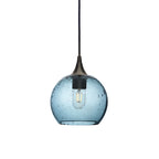 767 Single Pendant Light-Bicycle Glass Co-Antique Bronze 15ft Cord + Track Mount-Lunar-Slate Gray-Bicycle Glass Co