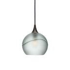 767 Single Pendant Light-Bicycle Glass Co-Antique Bronze 15ft Cord + Track Mount-Glacial-Eco Clear-Bicycle Glass Co
