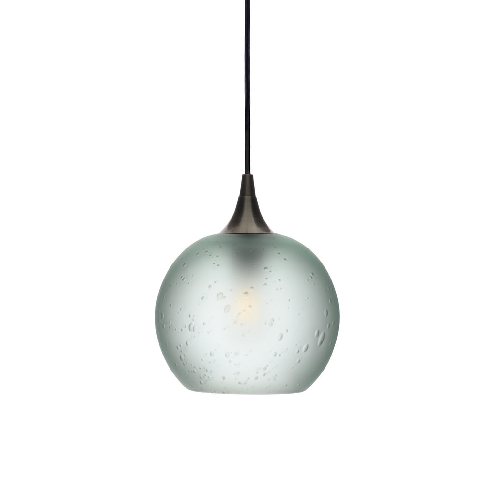 767 Single Pendant Light-Bicycle Glass Co-Antique Bronze 15ft Cord + Track Mount-Celestial-Eco Clear-Bicycle Glass Co