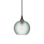 767 Single Pendant Light-Bicycle Glass Co-Antique Bronze 15ft Cord + Track Mount-Celestial-Eco Clear-Bicycle Glass Co