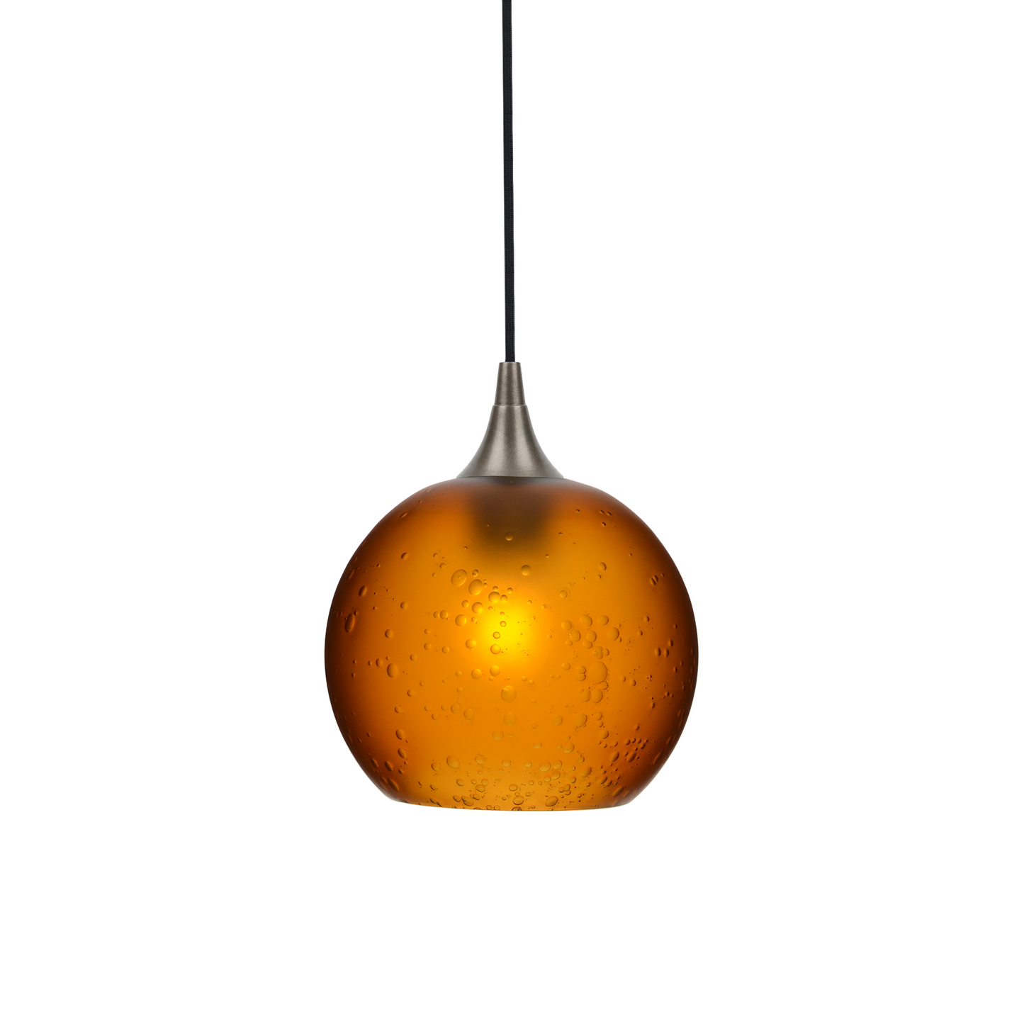 767 Single Pendant Light-Bicycle Glass Co-Antique Bronze - 4ft Cord-Celestial-Golden Amber-Bicycle Glass Co