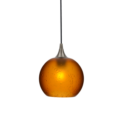 767 Single Pendant Light-Bicycle Glass Co-Antique Bronze - 4ft Cord-Celestial-Golden Amber-Bicycle Glass Co