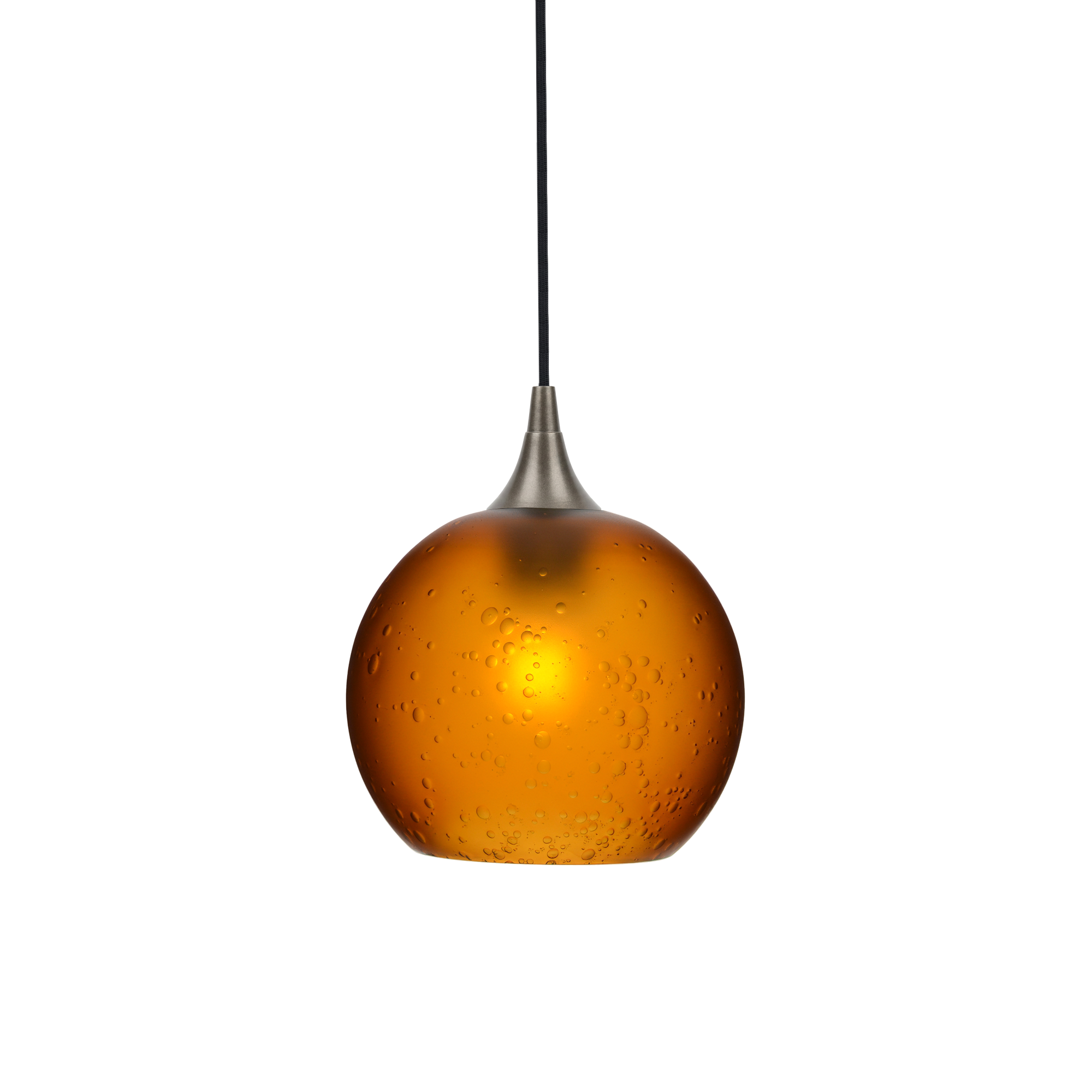 767 Single Pendant Light-Bicycle Glass Co-Antique Bronze - 4ft Cord-Celestial-Golden Amber-Bicycle Glass Co