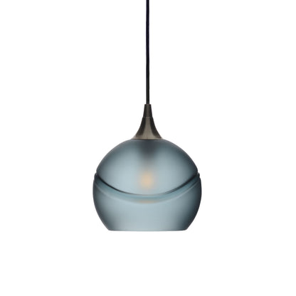 767 Single Pendant Light-Bicycle Glass Co-Antique Bronze - 4ft Cord-Glacial-Slate Gray-Bicycle Glass Co