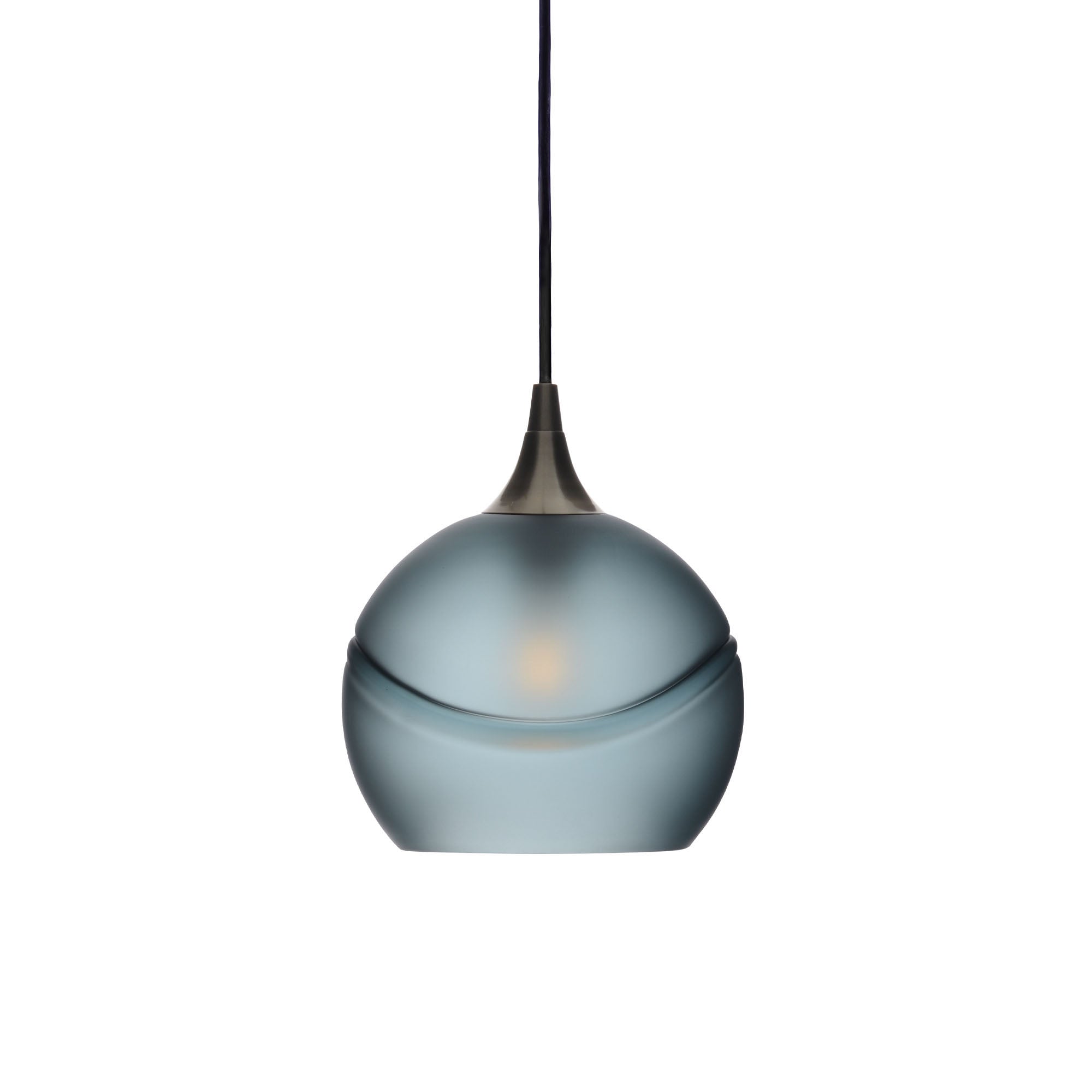 767 Single Pendant Light-Bicycle Glass Co-Antique Bronze - 4ft Cord-Glacial-Slate Gray-Bicycle Glass Co