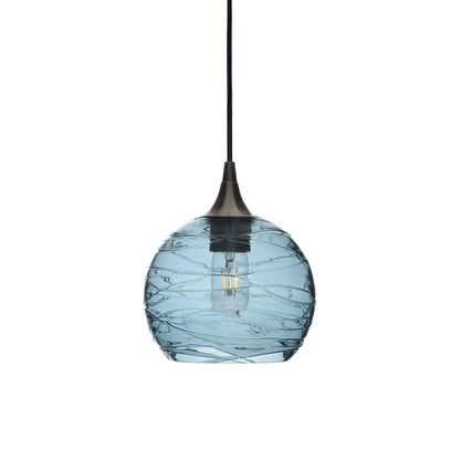 767 Single Pendant Light-Bicycle Glass Co-Antique Bronze - 4ft Cord-Spun-Slate Gray-Bicycle Glass Co