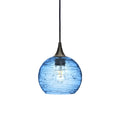 767 Single Pendant Light-Bicycle Glass Co-Antique Bronze - 4ft Cord-Spun-Steel Blue-Bicycle Glass Co