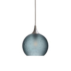 767 Single Pendant Light-Bicycle Glass Co-Brushed Nickel - 4ft Cord-Celestial-Slate Gray-Bicycle Glass Co
