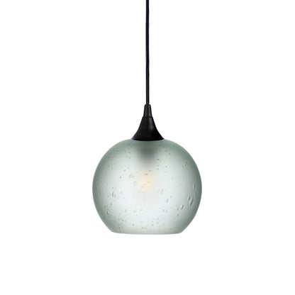 767 Single Pendant Light-Bicycle Glass Co-Matte Black 15ft Cord + Track Mount-Celestial-Eco Clear-Bicycle Glass Co
